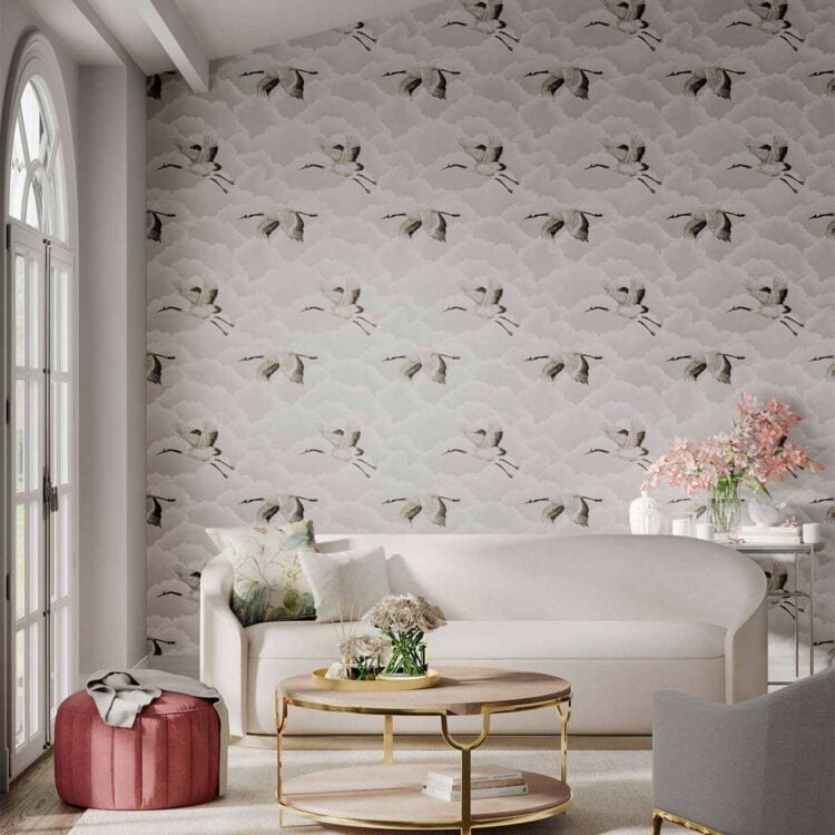 Harlequin Colour Wallpapers Cranes In Flight